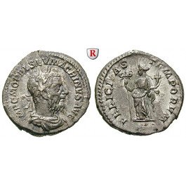 Römische Kaiserzeit, Macrinus, Denar 217, f.vz