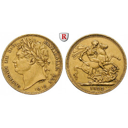 Grossbritannien, George IV., Sovereign 1822, 7,32 g fein, ss