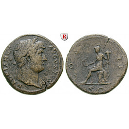Römische Kaiserzeit, Hadrianus, Sesterz 125-128, ss+