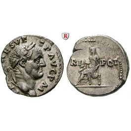 Römische Kaiserzeit, Vespasianus, Denar 70-72, f.vz