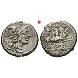 Römische Republik, C. Renius, Denar 138 v.Chr., ss+