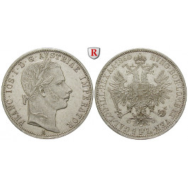 Österreich, Kaiserreich, Franz Joseph I., Gulden 1860, ss+