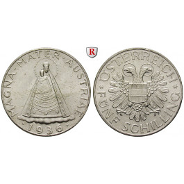 Österreich, 1. Republik, 5 Schilling 1936, vz-st