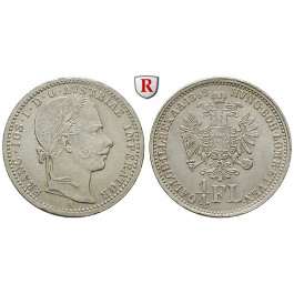 Österreich, Kaiserreich, Franz Joseph I., 1/4 Gulden 1862, vz-st