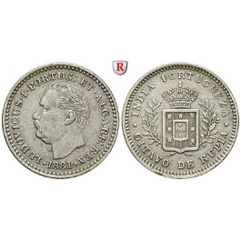 Indien, Portugiesisch-Indien, Luiz I., 1/8 Rupee 1881, ss-vz