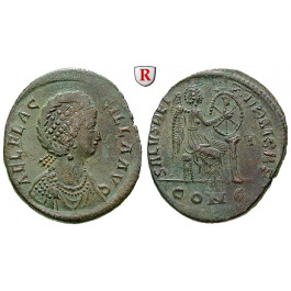 Römische Kaiserzeit, Aelia Flaccilla, Frau Theodosius I., Bronze 378-388, ss+
