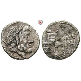 Römische Republik, L. Rubrius Dossenus, Denar 87 v.Chr., ss