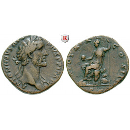 Römische Kaiserzeit, Antoninus Pius, Sesterz 155-156, ss+