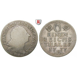 Brandenburg-Preussen, Königreich Preussen, Friedrich II., 1/6 Taler 1777, s/ss