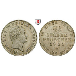 Brandenburg-Preussen, Königreich Preussen, Friedrich Wilhelm IV., 2 1/2 Silbergroschen 1851, vz-st