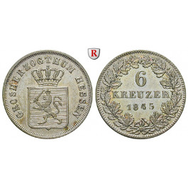 Hessen, Hessen-Darmstadt, Ludwig II., 6 Kreuzer 1845, ss-vz