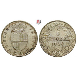 Hohenzollern, Hohenzollern-Sigmaringen, Carl, 6 Kreuzer 1846, vz-st