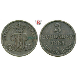 Oldenburg, Nicolaus Friedrich Peter, 3 Schwaren 1865, ss+
