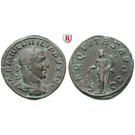 Römische Kaiserzeit, Philippus I., Sesterz 247-249, ss-vz