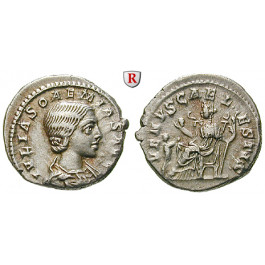 Römische Kaiserzeit, Julia Soaemias, Mutter des Elagabal, Denar, ss