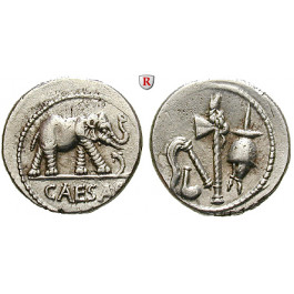 Römische Republik, Caius Iulius Caesar, Denar 49-48 v.Chr., f.vz