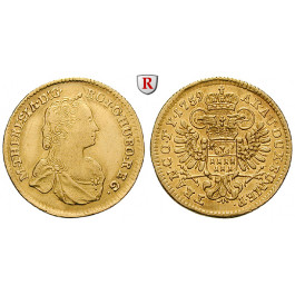 Römisch Deutsches Reich, Maria Theresia, Dukat 1759, 3,44 g fein, ss+/vz