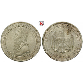 Weimarer Republik, 3 Reichsmark 1927, Uni Tübingen, F, vz, J. 328