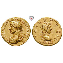 Römische Kaiserzeit, Hadrianus, Aureus 118, f.vz