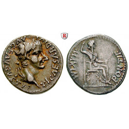Römische Kaiserzeit, Tiberius, Denar 14-37, vz