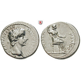 Römische Kaiserzeit, Tiberius, Denar 14-37, f.vz