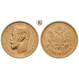 Russland, Nikolaus II., 5 Rubel 1898, 3,87 g fein, ss-vz/vz