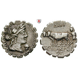 Römische Republik, C. Marius, Denar, serratus 81 v.Chr., ss-vz