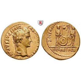Römische Kaiserzeit, Augustus, Aureus 2-1 v.Chr., ss-vz