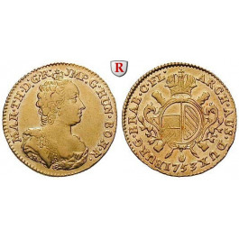 Römisch Deutsches Reich, Maria Theresia, Souverain d´or 1753, ss+