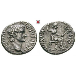 Römische Kaiserzeit, Tiberius, Denar 14-37, vz