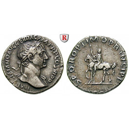 Römische Kaiserzeit, Traianus, Denar 112-117, ss+