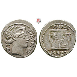 Römische Republik, L.Scribonius Libo, Denar 62 v.Chr., vz/ss-vz