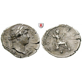 Römische Kaiserzeit, Hadrianus, Denar 125-128, ss+