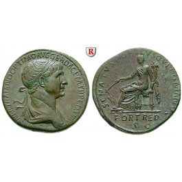 Römische Kaiserzeit, Traianus, Sesterz 114, vz