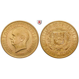 Dominikanische Republik, 30 Pesos 1955, 26,66 g fein, vz+