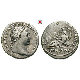 Römische Kaiserzeit, Traianus, Denar 103-111, ss+