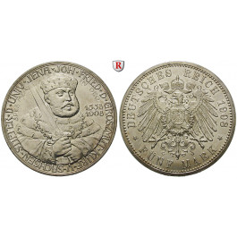 Deutsches Kaiserreich, Sachsen-Weimar-Eisenach, Wilhelm Ernst, 5 Mark 1908, Universität Jena, vz, J. 161