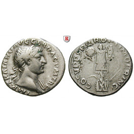 Römische Kaiserzeit, Traianus, Denar 103-111, ss