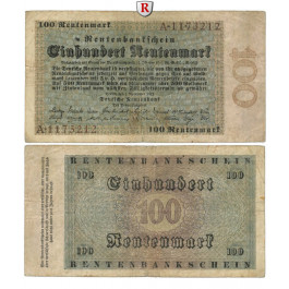 Deutsche Rentenbank 1923-1937, 100 Rentenmark 01.11.1923, III-, Rb. 159