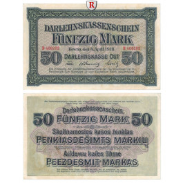 Darlehnskasse Ost, Kowno, 50 Mark 04.04.1918, II, Rb. 469