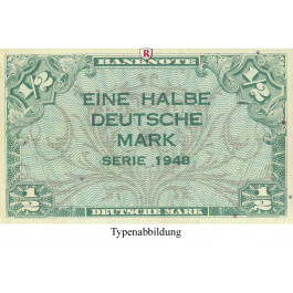 Bundesrepublik Deutschland, 1/2 DM 1948, II, Rb. 230