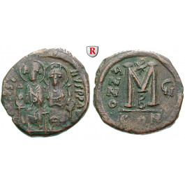 Byzanz, Justin II., Follis Jahr 7 = 571-572, ss
