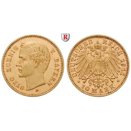 Deutsches Kaiserreich, Bayern, Otto, 10 Mark 1911, D, ss-vz, J. 201