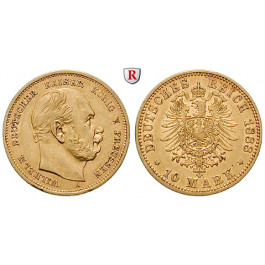 Deutsches Kaiserreich, Preussen, Wilhelm I., 10 Mark 1888, A, ss/ss-vz, J. 245