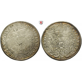 Sachsen, Albertinische Linie, Christian II., Johann Georg, August unter Vormundschaft, Reichstaler 1595, ss+
