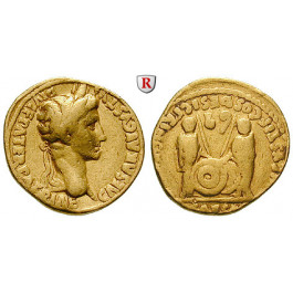 Römische Kaiserzeit, Augustus, Aureus 2/1 v.Chr., ss