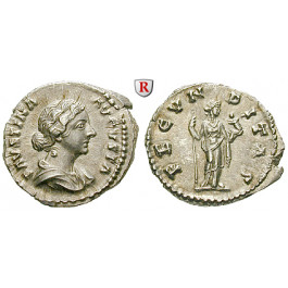 Römische Kaiserzeit, Faustina II., Frau des Marcus Aurelius, Denar 161-175, vz-st