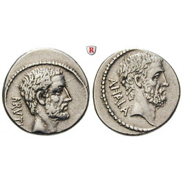 Römische Republik, M. Iunius Brutus, Denar 54 v.Chr., ss+
