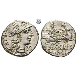 Römische Republik, Cn. Lucretius Trio, Denar 136 v.Chr., vz
