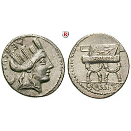 Römische Republik, P. Furius Crassipes, Denar 84 v.Chr., vz